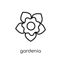 Gardenia icon. Trendy modern flat linear vector Gardenia icon on white background from thin line nature collection