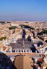 Aerial view of Saint Peter square, Vatican City, Rome, Italy