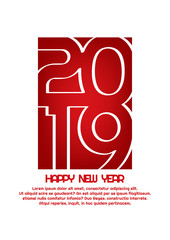 Vector 2019 Happy New Year background.