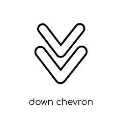 Down chevron icon. Trendy modern flat linear vector Down chevron icon on white background from thin line Maps and Locations collection