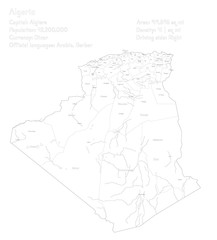 Fototapeta premium Detailed map and infographic of Algeria