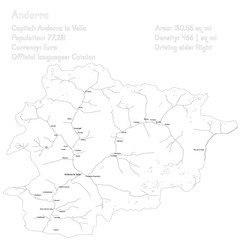 Detailed map and infographic of Andorra
