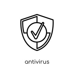 Antivirus icon. Trendy modern flat linear vector Antivirus icon on white background from thin line Internet Security and Networking collection