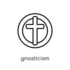 Fototapeta premium Gnosticism icon. Trendy modern flat linear vector Gnosticism icon on white background from thin line Religion collection
