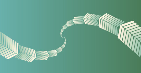 arrows strings waving to infinite in blue green shades © L.Dep