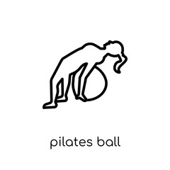 Pilates ball icon. Trendy modern flat linear vector Pilates ball icon on white background from thin line Gym and fitness collection