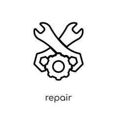Repair icon. Trendy modern flat linear vector Repair icon on white background from thin line Insurance collection