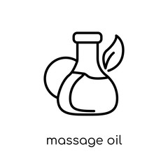 massage oil icon. Trendy modern flat linear vector massage oil icon on white background from thin line General collection