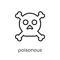 Poisonous icon. Trendy modern flat linear vector Poisonous icon on white background from thin line Health and Medical collection