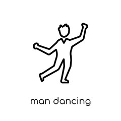 Fototapeta na wymiar Man Dancing icon. Trendy modern flat linear vector Man Dancing icon on white background from thin line People collection