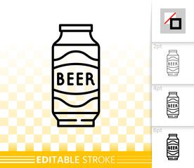 Can Beer simple black line ale drink vector icon