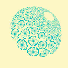 abstract floral dome floating in blue ivory