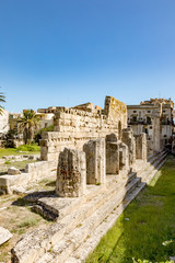 Fototapeta na wymiar Ortigia Temple of Syracuse