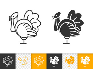 Live Turkey simple black line vector icon