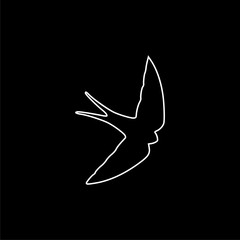 Swallow icon, Swallow logo on dark background