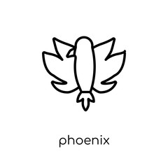 Phoenix icon. Trendy modern flat linear vector Phoenix icon on white background from thin line Fairy Tale collection
