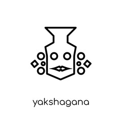 yakshagana icon. Trendy modern flat linear vector yakshagana icon on white background from thin line india collection