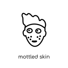Mottled skin icon. Trendy modern flat linear vector Mottled skin icon on white background from thin line sauna collection