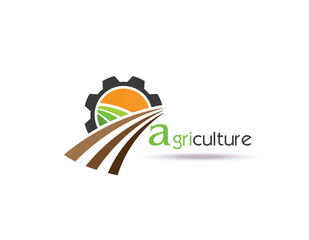 Agriculture Logo Template Design. Icon, Sign or Symbol. farm, nature, ecology. Vector flat design
