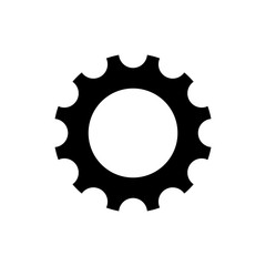 Gear icon, logo on white background