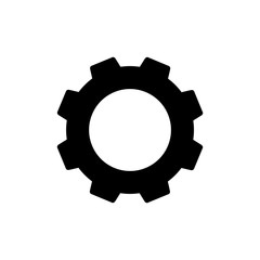 Gear icon, logo on white background
