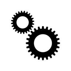 Gear icon, logo on white background