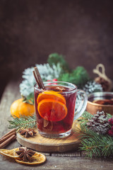 Christmas mulled red wine