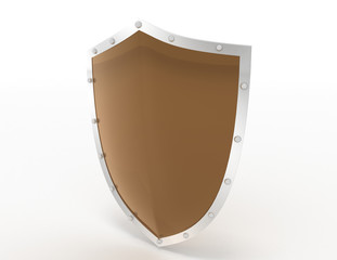 shield icon on white. 3d rendered illustration
