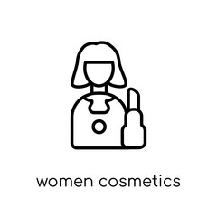 Women Cosmetics icon. Trendy modern flat linear vector Women Cosmetics icon on white background from thin line Ladies collection