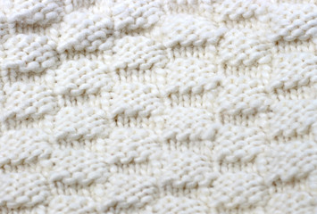 Knitted white surface texture, a winter background, a small pattern