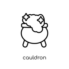 Cauldron icon. Trendy modern flat linear vector Cauldron icon on white background from thin line Fairy Tale collection
