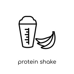 Protein shake icon. Trendy modern flat linear vector Protein shake icon on white background from thin line Gym and fitness collection