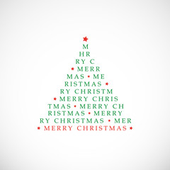Obraz na płótnie Canvas Abstract Christmas Tree Shaped Text Pattern, Seasonal Typography Design