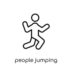 Fototapeta na wymiar People Jumping icon icon. Trendy modern flat linear vector People Jumping icon on white background from thin line Recreational games collection