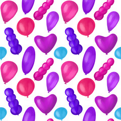Happy birthday best seamless colorful balloon pattern