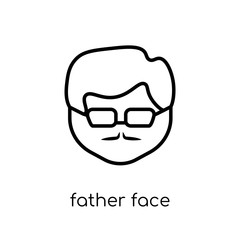 Father face icon. Trendy modern flat linear vector Father face icon on white background from thin line People collection