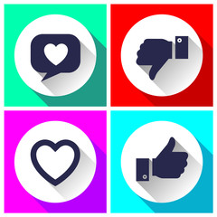 Simple buttons with user feedback social network,