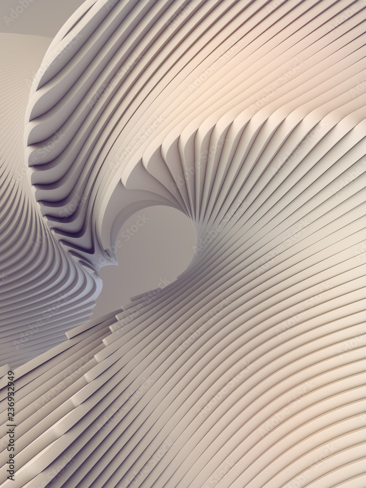 Poster white stripe pattern futuristic background. 3d render illustration