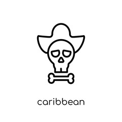 Caribbean icon. Trendy modern flat linear vector Caribbean icon on white background from thin line Fairy Tale collection