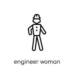 Engineer Woman icon. Trendy modern flat linear vector Engineer Woman icon on white background from thin line Ladies collection