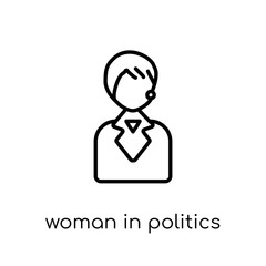 Woman In Politics icon. Trendy modern flat linear vector Woman In Politics icon on white background from thin line Ladies collection