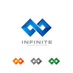 Infinity logo - infinite square vector template