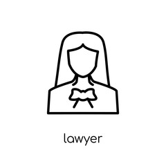 Lawyer icon. Trendy modern flat linear vector Lawyer icon on white background from thin line Professions collection