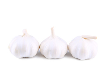 Isolated garlic.Fresh garlic on a white background