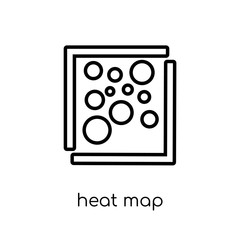 Heat Map icon. Trendy modern flat linear vector Heat Map icon on white background from thin line Maps and Locations collection