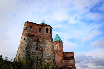 Fototapeta na wymiar Gremi. 16th-century architectural monument. Religious Christianity orthodox monastery complex in Kakheti region Georgia.