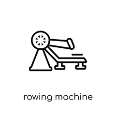 Rowing Machine icon. Trendy modern flat linear vector Rowing Machine icon on white background from thin line Gym and fitness collection