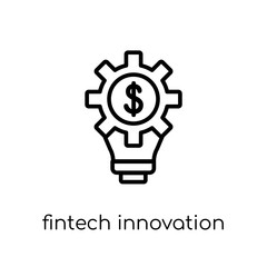 fintech innovation icon. Trendy modern flat linear vector fintech innovation icon on white background from thin line general collection