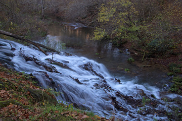 Late autumn days in the waterfall