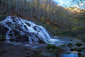 Late autumn days in the waterfall